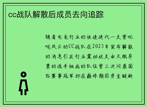 cc战队解散后成员去向追踪